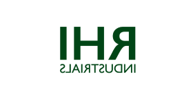 RHI工业公司标志-深绿色大写字母, 大写字母“RHI”，小写字母“INDUSTRIALS”